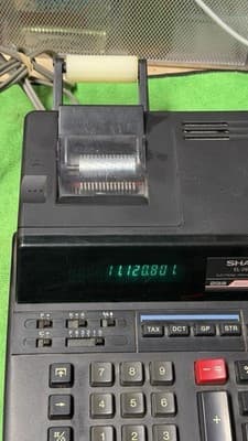 Sharp EL-2630A Printing Calculator 12 Digit 2-Color Ribbon Tested Working - Thumbnail 7