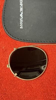 Emporio Armani Round Gold Tone Sunglasses Dark Lenses 852 008 45□22 w/Case - Thumbnail 6