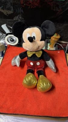 TY Sparkle Plush Mouse Character - Red/Gold Glitter Outfit Disney