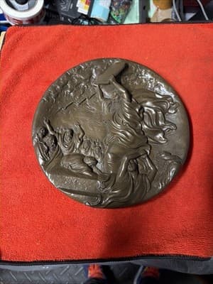 Rhodes Studios Moses and the Ten Commandments Bronze Plate 1986 #27434