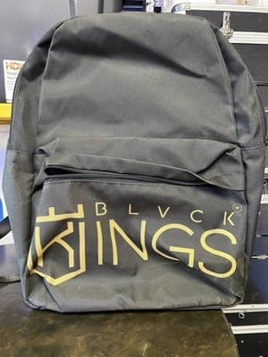 BLVCK KINGS Backpack Black Gold Logo Laptop Travel School Bag