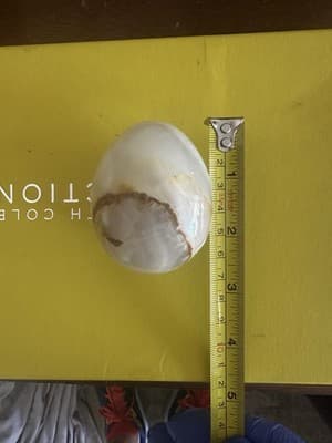 Vintage Onyx Stone Egg – Natural Polished Marble-Look Decorative Collectible - Thumbnail 8