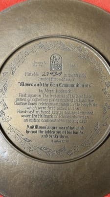 Rhodes Studios Moses and the Ten Commandments Bronze Plate 1986 #27434 - Thumbnail 7
