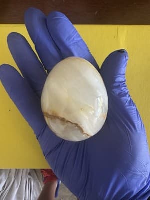 Vintage Onyx Stone Egg – Natural Polished Marble-Look Decorative Collectible
