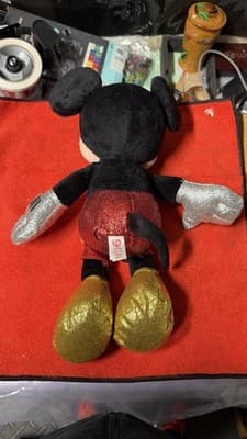 TY Sparkle Plush Mouse Character - Red/Gold Glitter Outfit Disney - Thumbnail 8