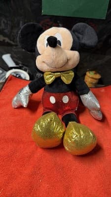 TY Sparkle Plush Mouse Character - Red/Gold Glitter Outfit Disney - Thumbnail 2
