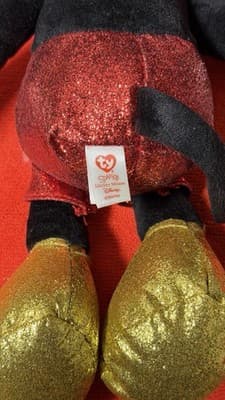 TY Sparkle Plush Mouse Character - Red/Gold Glitter Outfit Disney - Thumbnail 7