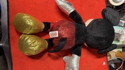 TY Sparkle Plush Mouse Character - Red/Gold Glitter Outfit Disney - Thumbnail 6