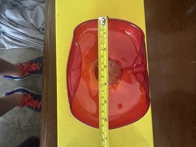 Vintage Red Murano Glass Bowl – Mid-Century Modern Art Glass – 7.5” x 6.5” - Thumbnail 4