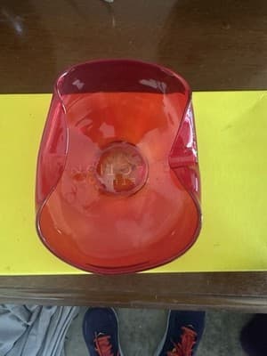 Vintage Red Murano Glass Bowl – Mid-Century Modern Art Glass – 7.5” x 6.5” - Thumbnail 7