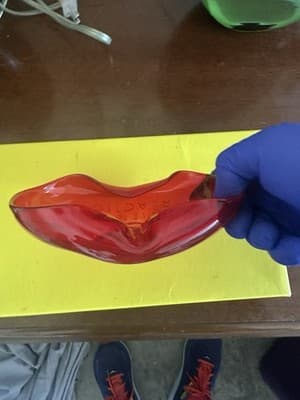 Vintage Red Murano Glass Bowl – Mid-Century Modern Art Glass – 7.5” x 6.5” - Thumbnail 8