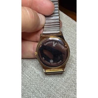 American Time Ltd Union Made Gold Tone Watch BAC Logo Expandable Band 3ATM - Thumbnail 5