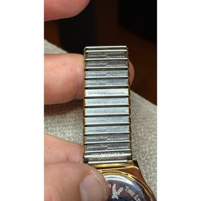 American Time Ltd Union Made Gold Tone Watch BAC Logo Expandable Band 3ATM - Thumbnail 7