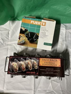 Taco Night Set FUERTE Tortilla Bowl Molds + Stainless Steel Taco Rack - Thumbnail 3