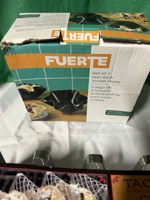 Taco Night Set FUERTE Tortilla Bowl Molds + Stainless Steel Taco Rack - Thumbnail 5