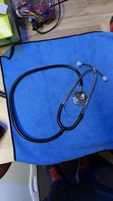 Adult Stethoscope Black/Chrome Single Head Acoustic Medical Nurse Doctor (Used)
