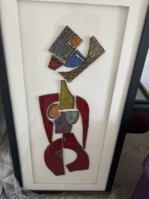 Kimmy Cantrell Ceramic Wall Sculpture – Framed – Approx. 50” x 26”