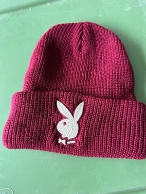 Playboy Bunny Burgundy Knit Beanie Hat One Size Unisex