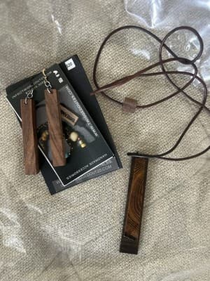 Handmade wooden jewelry set from TwiggEdOut25. Includes: