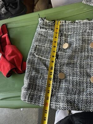 Fashion Nova Tweed 2 Piece Set Cropped Blazer Skirt Black White - Thumbnail 6