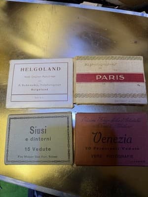 Vintage European Photo Postcard Sets Helgoland Paris Venezia Siusi Lot