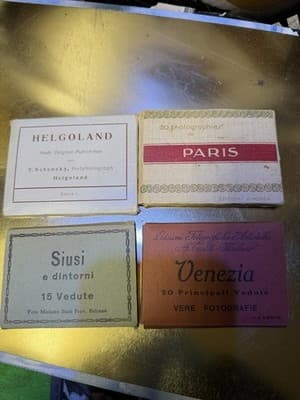 Vintage European Photo Postcard Sets Helgoland Paris Venezia Siusi Lot - Thumbnail 2