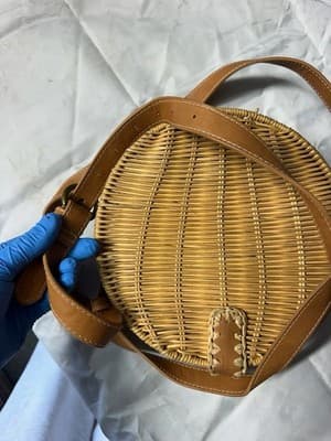 Universal Thread Round Rattan Crossbody Bag Wicker Straw Purse Tan - Thumbnail 2