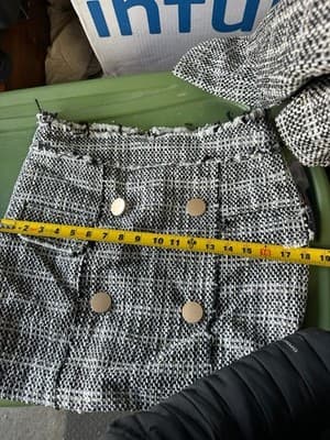 Fashion Nova Tweed 2 Piece Set Cropped Blazer Skirt Black White - Thumbnail 5