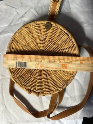 Universal Thread Round Rattan Crossbody Bag Wicker Straw Purse Tan - Thumbnail 5