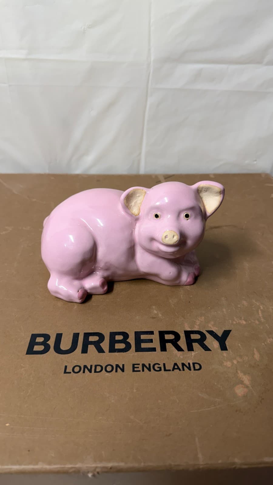 Vintage Style Pink Ceramic Pig Figurine 8” Handmade Vietnam