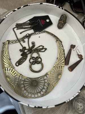 Lot Vintage-Style Jewelry Bib Necklace Rings Paparazzi Earrings Boho Steampunk