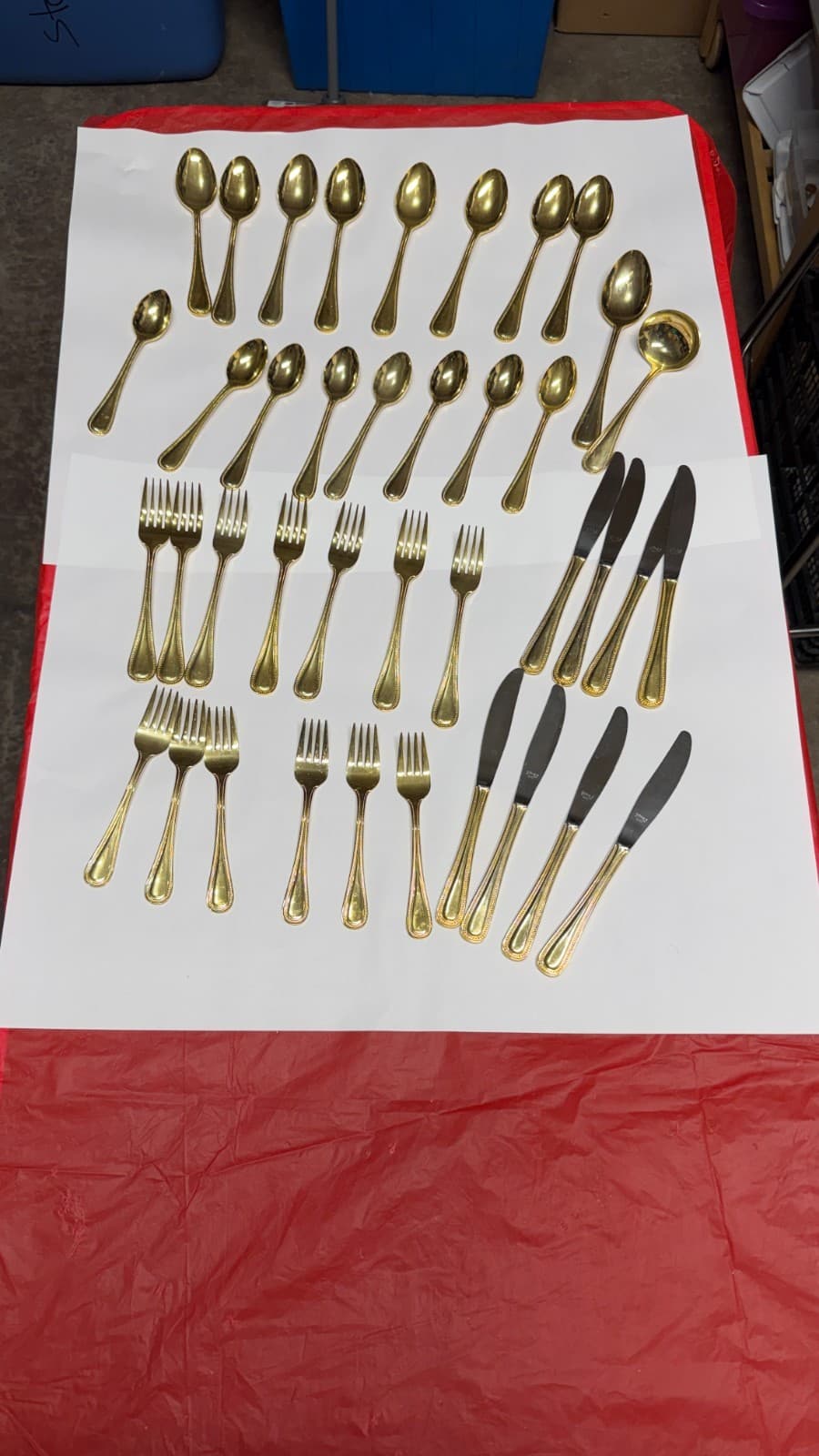 Melissa B Japan Gold Flatware Set 39-Pc Stainless Steel Vintage