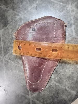 Vintage Brown Leather Belt Clip Holster Pouch Handmade Worn Patina - Thumbnail 4