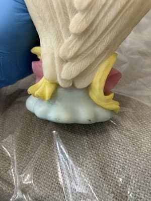 HERTCO Angel Figurine Pink Dress Gold Tambourine Pastel Wings Resin 6-7” - Thumbnail 3