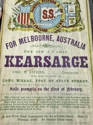 Vintage SS Kearsarge Ship Poster Melbourne Australia Samuel Stevens Maritime Art - Thumbnail 4
