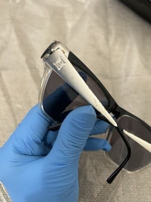 Laura Biagiotti Vintage Sunglasses Black Silver Frame Square Retro Unisex - Thumbnail 4