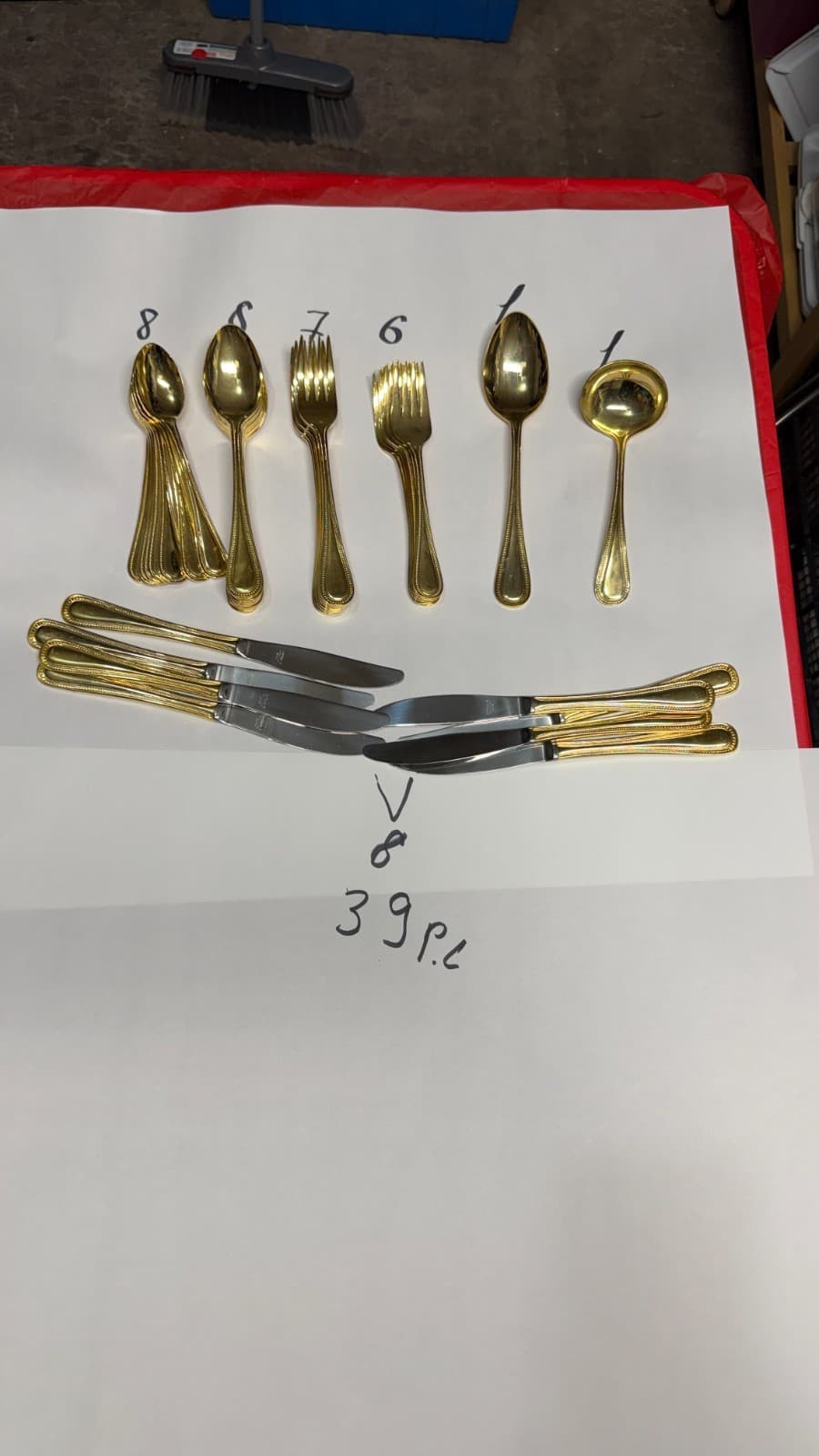 Melissa B Japan Gold Flatware Set 39-Pc Stainless Steel Vintage - Thumbnail 15