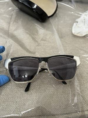 Laura Biagiotti Vintage Sunglasses Black Silver Frame Square Retro Unisex - Thumbnail 3