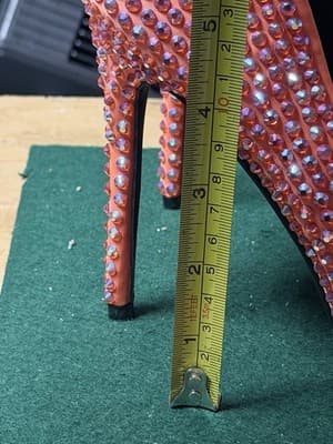 Orange Rhinestone High Heel Pumps Sparkly Pointed Toe Stiletto Shoes - Thumbnail 16