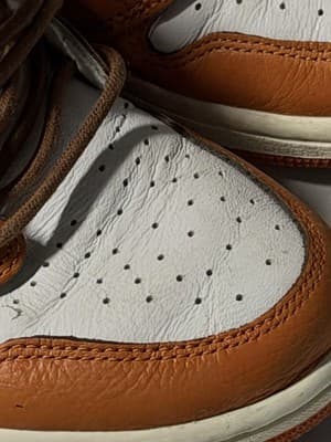 Nike Air Jordan 1 High Orange White Leather Sneakers EUR 38 UK 4.5 - Thumbnail 7