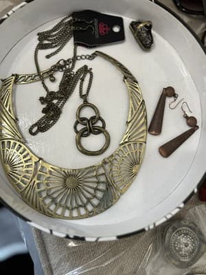 Lot Vintage-Style Jewelry Bib Necklace Rings Paparazzi Earrings Boho Steampunk - Thumbnail 2