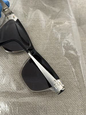 Laura Biagiotti Vintage Sunglasses Black Silver Frame Square Retro Unisex - Thumbnail 2