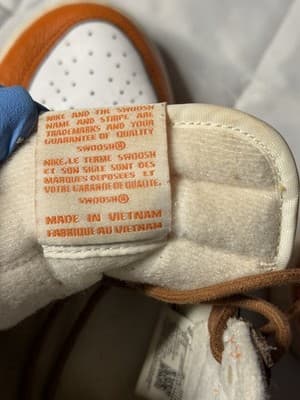 Nike Air Jordan 1 High Orange White Leather Sneakers EUR 38 UK 4.5 - Thumbnail 4