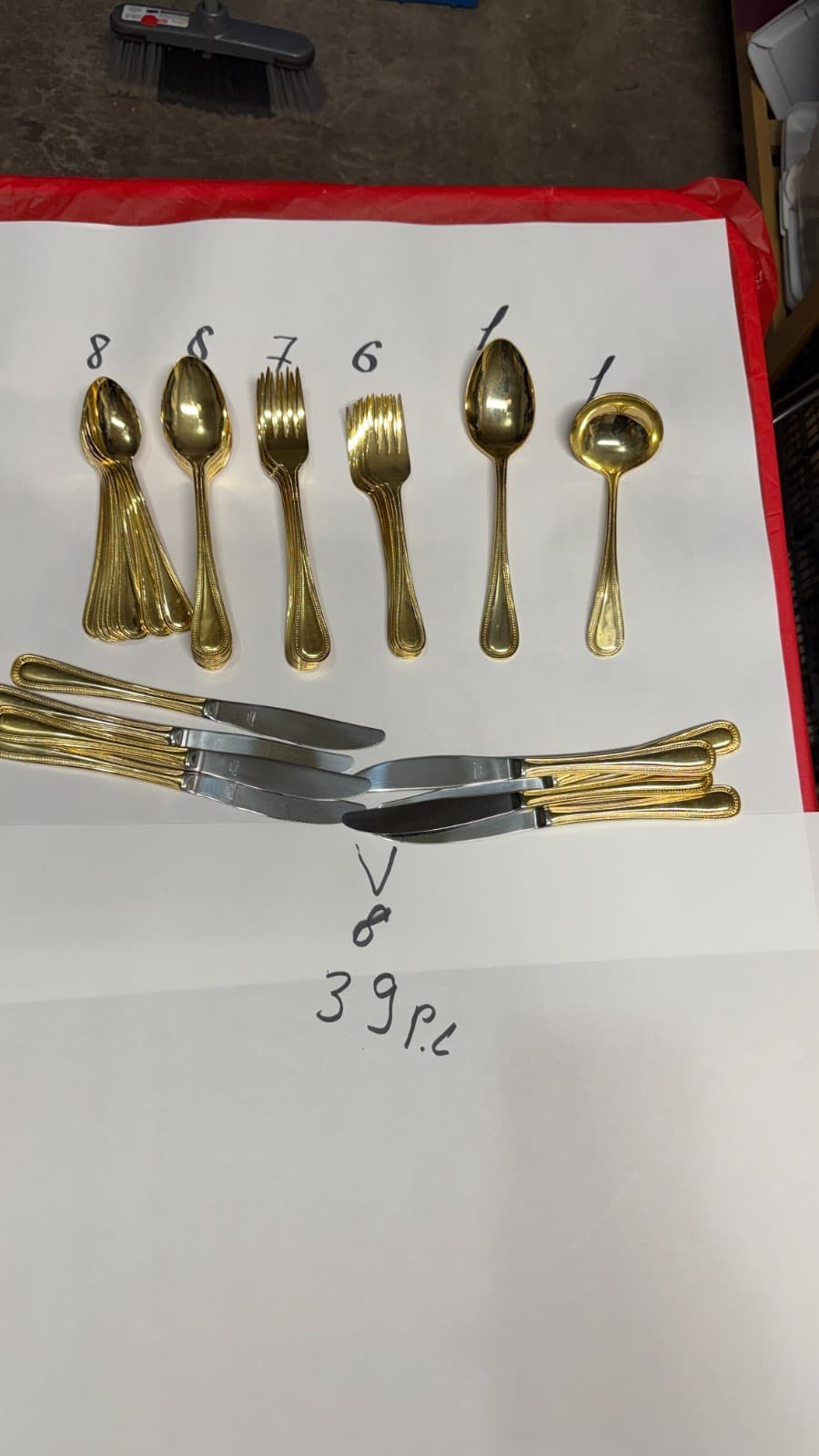 Melissa B Japan Gold Flatware Set 39-Pc Stainless Steel Vintage - Thumbnail 14