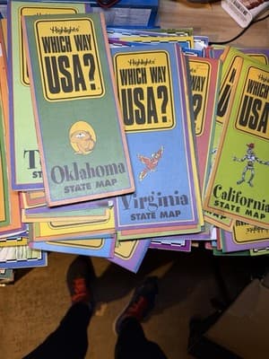 Large Lot Highlights Which Way USA? Puzzle Books & State Maps - Thumbnail 8