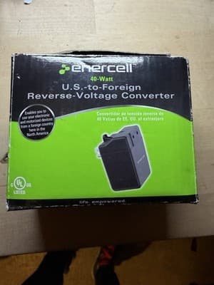 Enercell 40-Watt U.S.-to-Foreign Reverse Voltage Converter – Travel Adapter - Thumbnail 4
