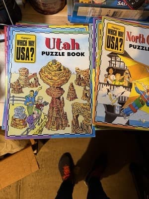 Large Lot Highlights Which Way USA? Puzzle Books & State Maps - Thumbnail 2