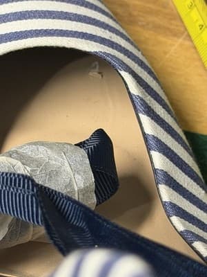 ShoeDazzle Blue White Striped Pointed Toe Heels Ankle Wrap Pumps Women’s - Thumbnail 10
