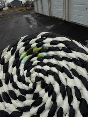 Tall Woven Black White Vase w Faux Eucalyptus Arrangement 19” - Thumbnail 8