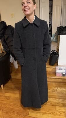 S by Searle Women’s Long Wool Alpaca Mohair Coat Gray Size S Made in Italy - Thumbnail 3